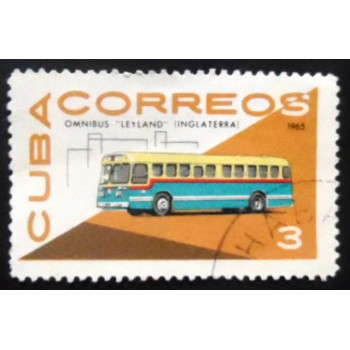 Selo postal de Cuba de 1965 Leyland bus