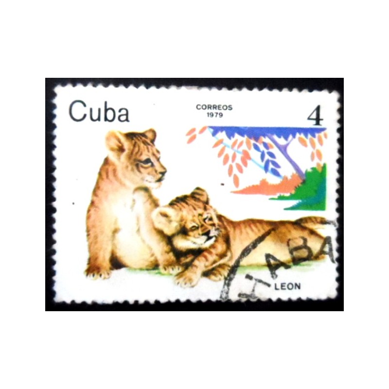 Selo postal de Cuba de 1979 Lion