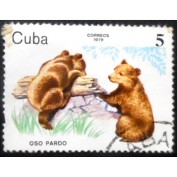 Selo postal de Cuba de 1979 Brown Bear