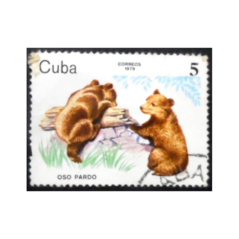 Selo postal de Cuba de 1979 Brown Bear