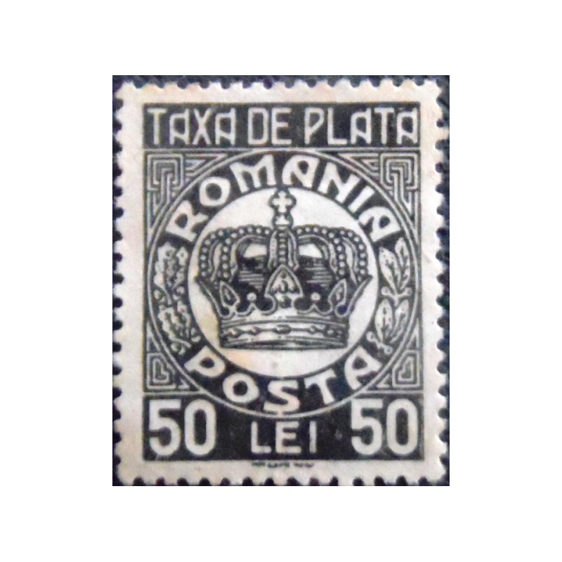 Imagem do Selo postal da Romênia de 1946 Crown 50