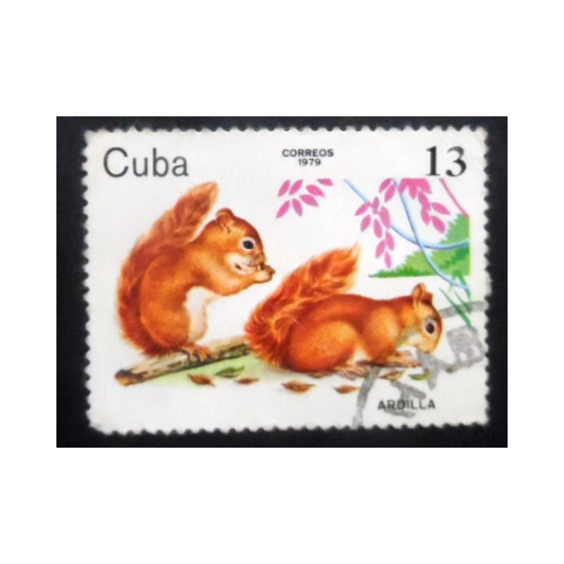 Selo postal de Cuba de 1979 Eurasian Red Squirrel