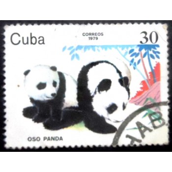 Selo postal de Cuba de 1979 Giant Panda