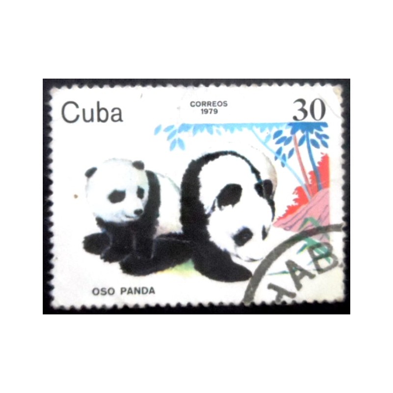 Selo postal de Cuba de 1979 Giant Panda