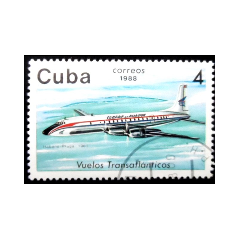 Selo postal de Cuba de 1988 Bristol Britannia 318