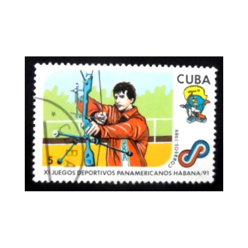 Selo postal de Cuba de 1989 Archery