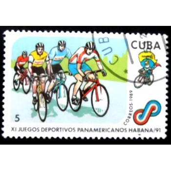 Selo postal de Cuba de 1989 Cycling