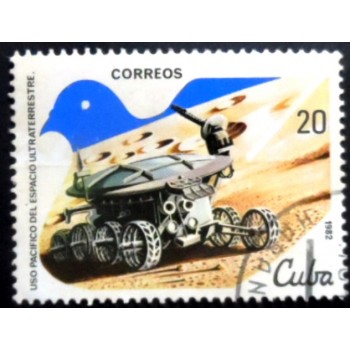 Selo postal de Cuba de 1982 Lunokhod 1