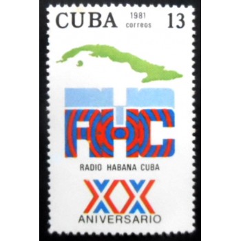 Selo postal de Cuba de 1981 Radio Habana