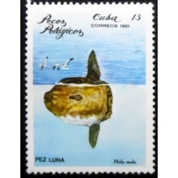 Selo postal de Cuba de 1981 Ocean Sunfish