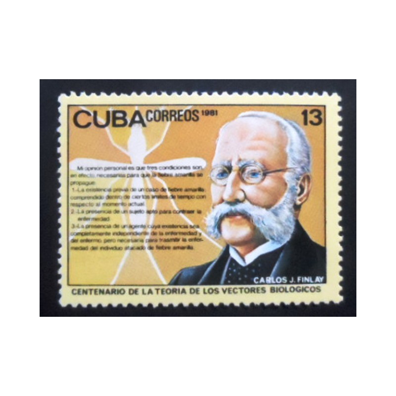 Selo postal de Cuba de 1981 Carlos Finlay portrait