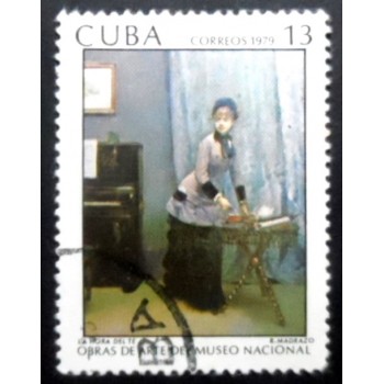 Selo postal de Cuba de 1979 R. Madrazo Teatime