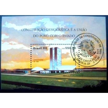 Bloco postal do Brasil de 1988 Constituição de 1988  M1C