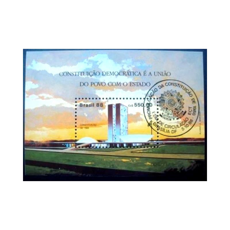 Bloco postal do Brasil de 1988 Constituição de 1988  M1C