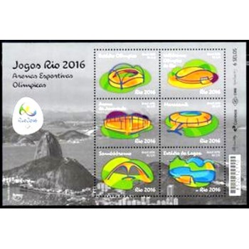 Bloco Postal do Brasil de 2016 Arenas Esportivas Rio 2016