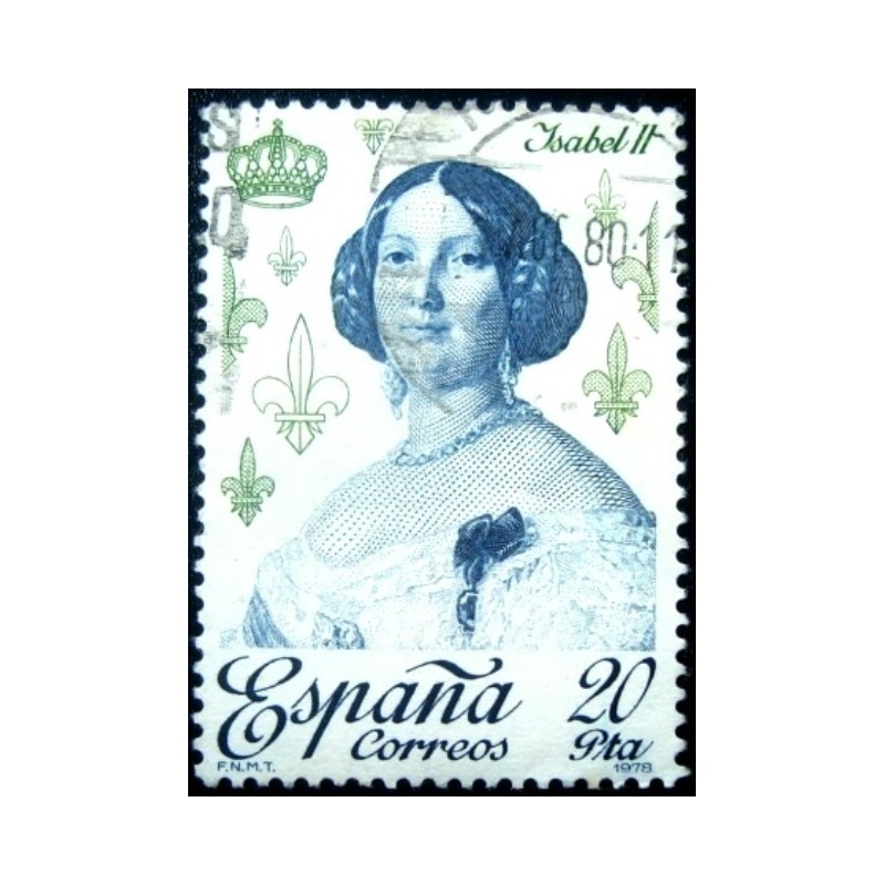 Selo postal da Espanha de 1978 Isabella II