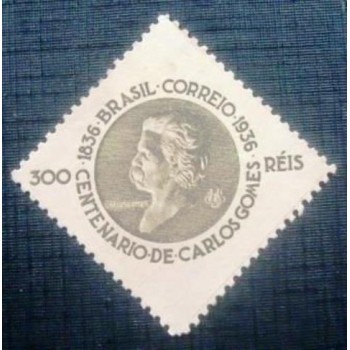 Selo postal do Brasil de 1936 Carlos Gomes 300 M