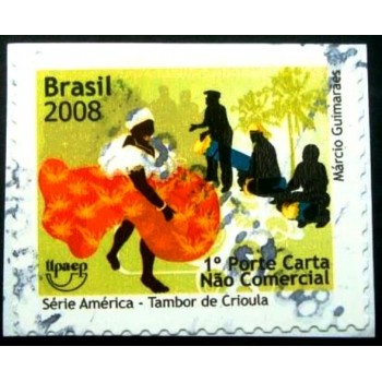 Imagem similar à do selo postal do Brasil de 2008 Tambor de Crioula