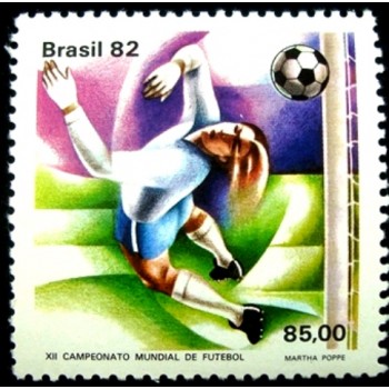 Selo postal do Brasil de 1982 Defesa do Goleiro M