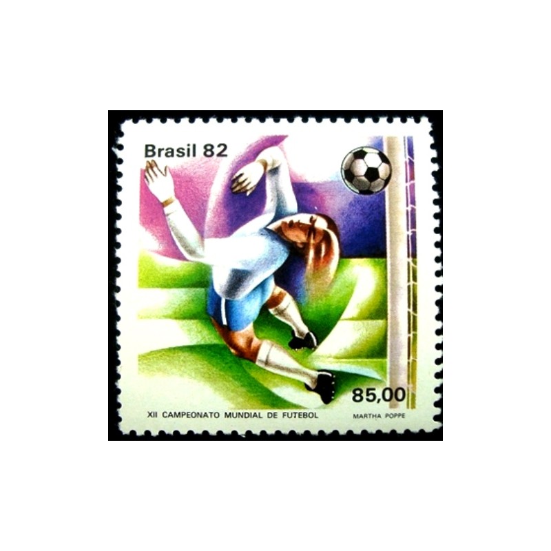 Selo postal do Brasil de 1982 Defesa do Goleiro M