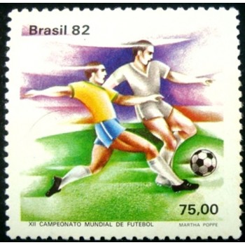 Selo postal do Brasil de 1982 Disputa de bola M