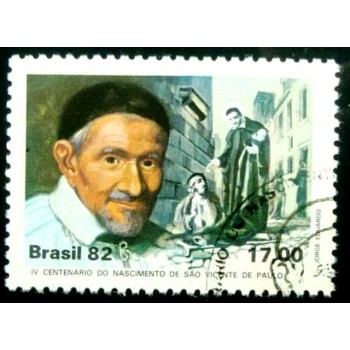 Selo postal do Brasil de 1982 - São Vicente de Paula MCC