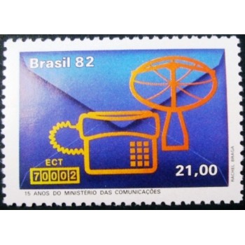 Selo postal do Brasil de 1982 Comunicações N