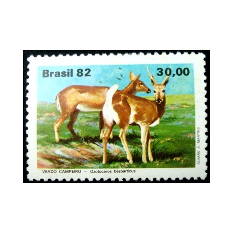 Selo postal do Brasil de 1982 Veado Campeiro -M