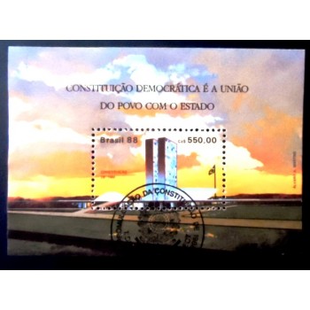 Bloco postal do Brasil de 1988 Constituição de 88 M1C 1