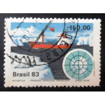 Imagem similar à do selo postal do Brasil de 1983 Expedição Antártica U