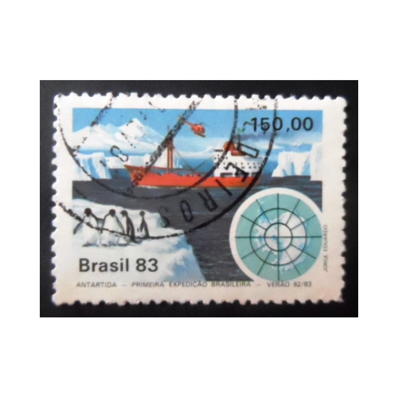 Imagem similar à do selo postal do Brasil de 1983 Expedição Antártica U