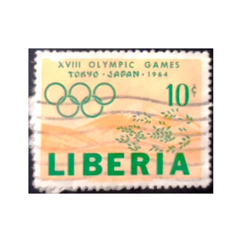 Selo postal da Libéria de 1964 Mt Fuji