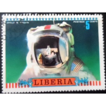 Selo postal da Libéria de 1972 Astronaut