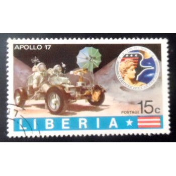 Selo postal da Libéria de 1973 Moon ride