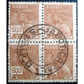 Quadra de selos postais do Brasil 1931 Globo 500 U A