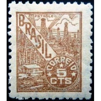 Selo postal do Brasil de 1946 Petróleo 5 N