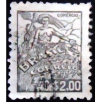 Selo postal do Brasil de 1946 Comércio 2 U