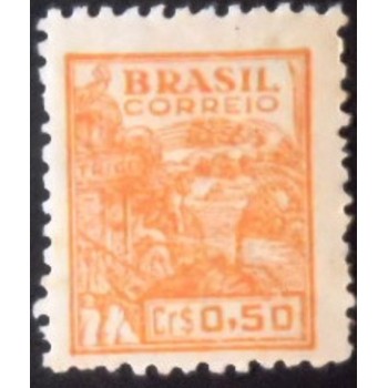 Selo postal do Brasil de 1949 - Trigo 50 M