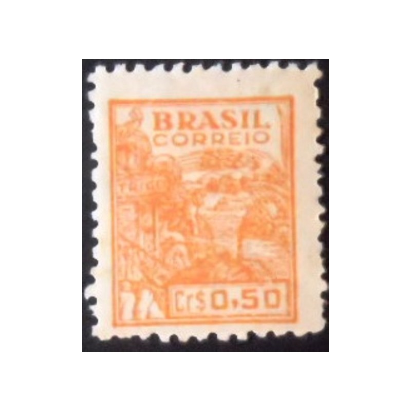 Selo postal do Brasil de 1949 - Trigo 50 M