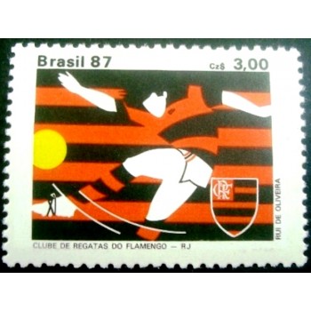 Imagem similar à do selo postal do Brasil de 1987 C.R.Flamengo U