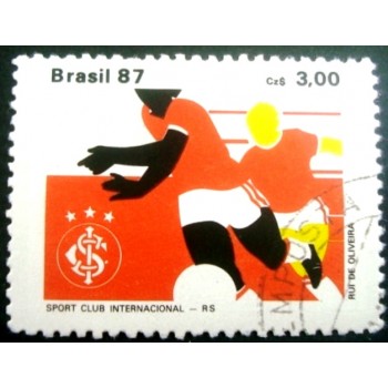 Imagem similar à do selo postal do Brasil de 1987 - SC Internacional U