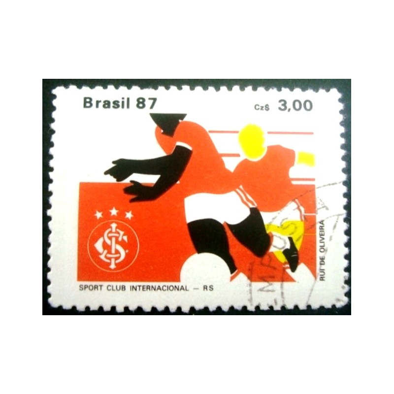 Imagem similar à do selo postal do Brasil de 1987 - SC Internacional U