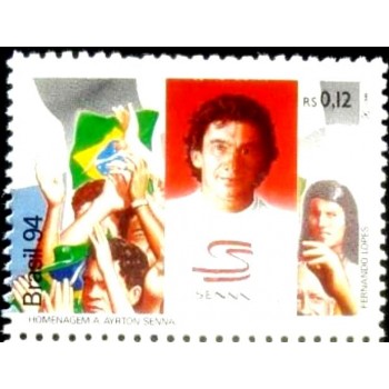 Selo postal do Brasil 1994 Ayrton Senna M