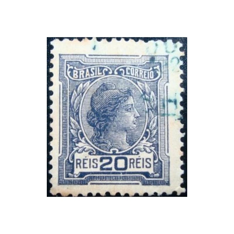 Imagem similar à do selo postal do Brasil de 1918 Alegoria da República 20 U