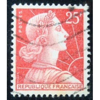 Imagem similar à do selo postal da França 1959 - Marianne de Muller 25