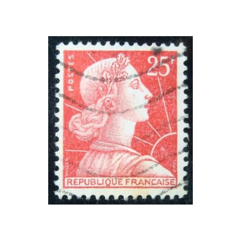 Imagem similar à do selo postal da França 1959 - Marianne de Muller 25