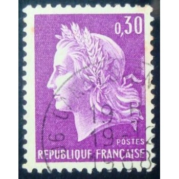 Selo postal da França de 1967 Marianne of Cheffer 0,30