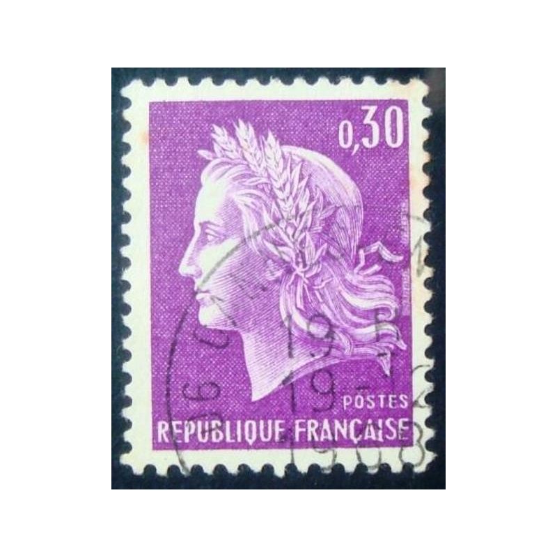 Selo postal da França de 1967 Marianne of Cheffer 0,30