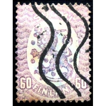 Selo postal da Finlândia de 1921 Saarinen Design 60 U