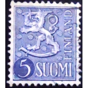 Selo da postal da Finlândia de 1954 Coat of Arms 5 U